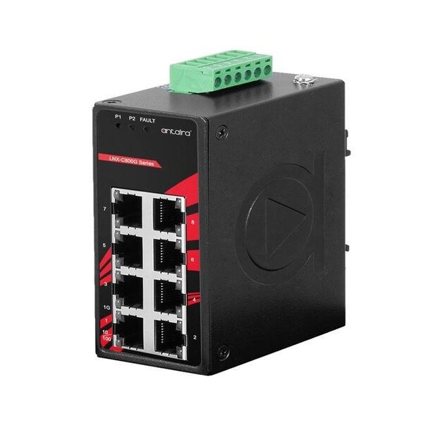 8-Port Industrial Compact Gigabit Unmanaged Ethernet Switch, w/8-10/100/1000Tx